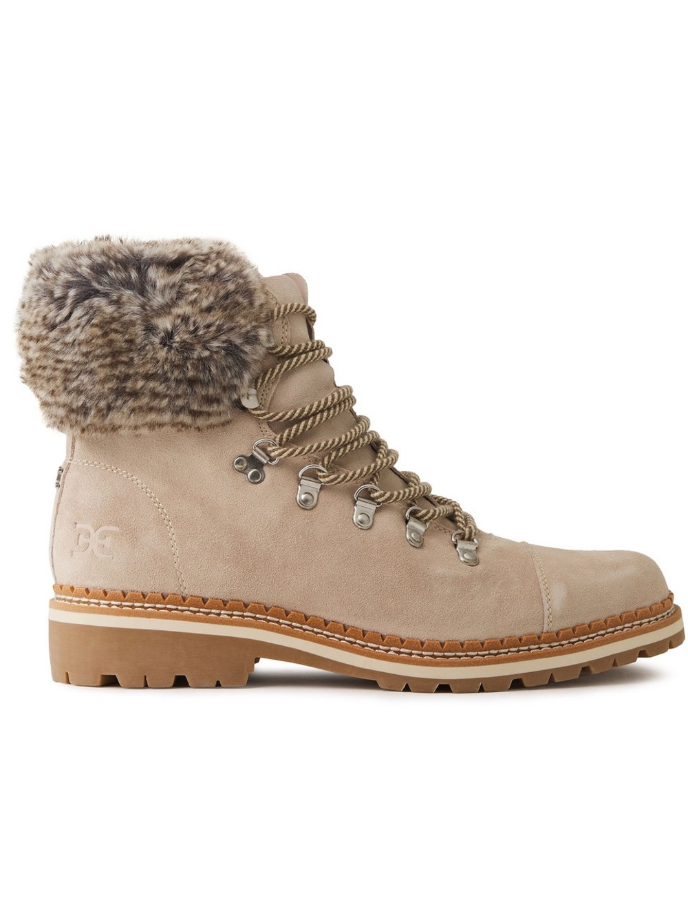 Sam Edelman Bowen Women’s Size 9 Beige Suede Faux Fur Hiking Winter Boots